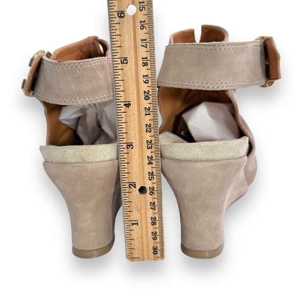 Earthies Wedge Sandal Heels Sz 10 Bonaire Too Leather Slouch Open Toe Sling Back - Picture 6 of 11